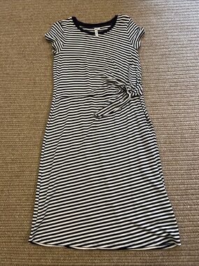 Navy and White Striped casual summer dress, size medium, Cable and Gauge